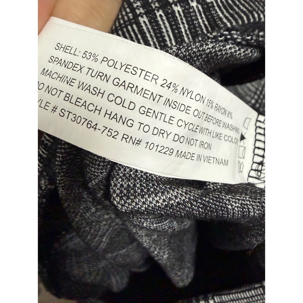 Stoosh Plaid Golf Style Jeggings Legging Black White Green Size Medium Sporty - Picture 6 of 6